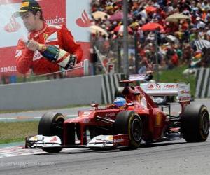 пазл Фернандо Алонсо - Ferrari - Гран при Испании (2012) (2-я позиция)